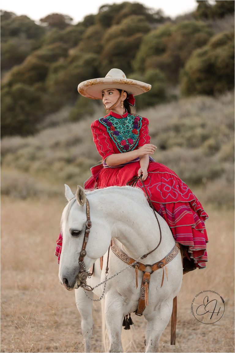 California Vaquero Photo Shoot with female charro rider by California Equine Photographer Elizabeth Hay Photography.