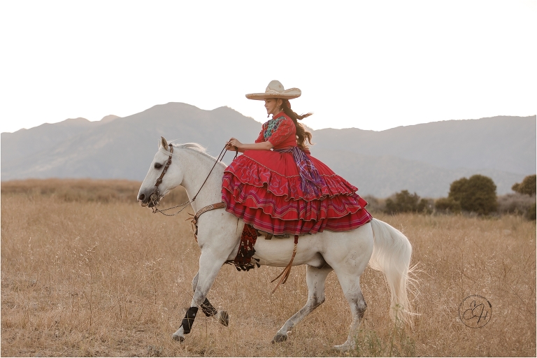California Vaquero Photo Shoot with escaramuza rider by California Equine Photographer Elizabeth Hay Photography.