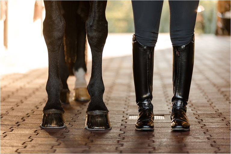 Kasey Perry-Glass and Gorklintgaards Dublet at their home in Northern California by California Equine Photographer Elizabeth Hay Photography. horse photography, dressage boots, horse feet