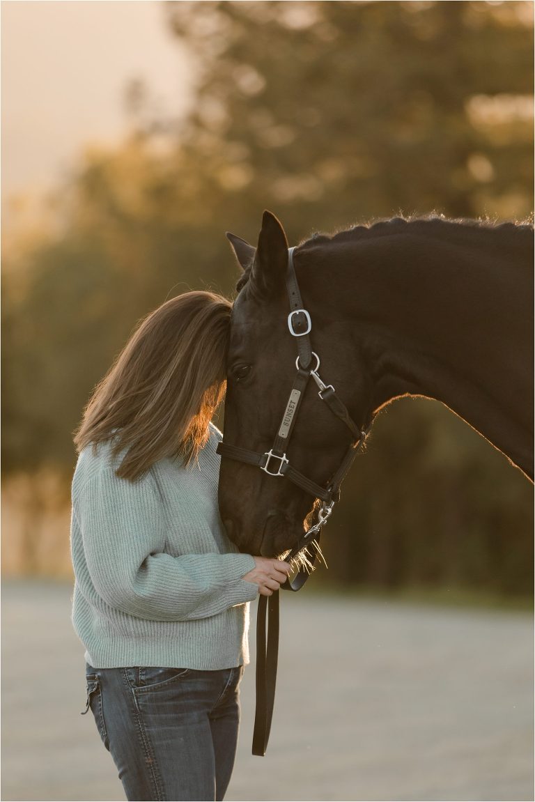 Dressage Horse Photo Session with black warmblood horse and woman by California Equine Photographer Elizabeth Hay Photography. 
