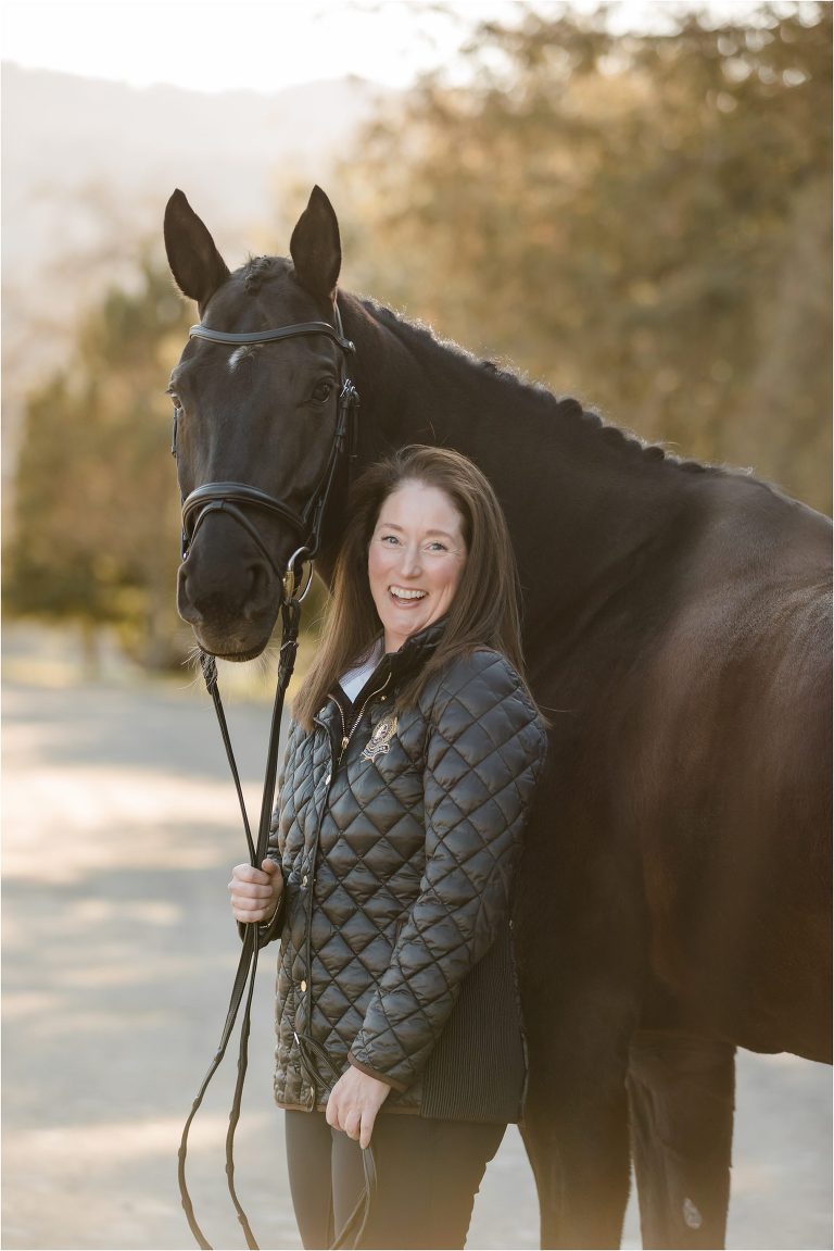 Dressage Horse Photography Session with Sunset and Blake by California Horse Photographer Elizabeth Hay Photography at the Horse Park at Woodside. 