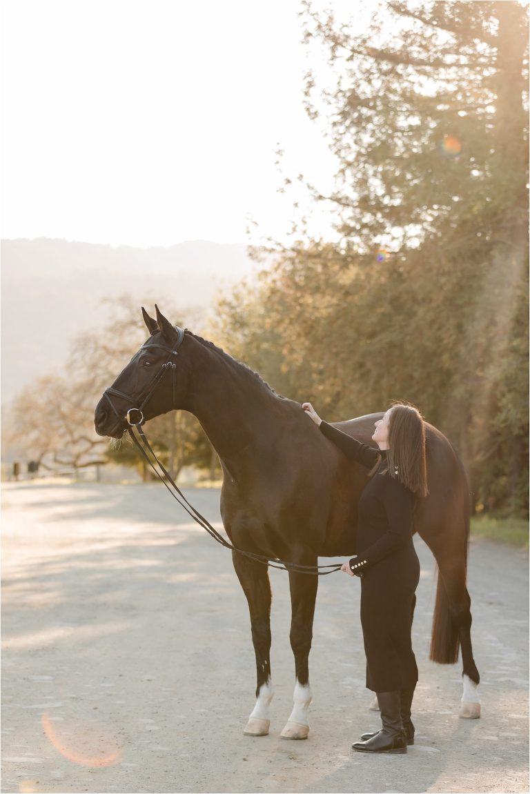 Dressage Horse Photography Session with black warmblood gelding and Blake by California Horse Photographer Elizabeth Hay Photography. 