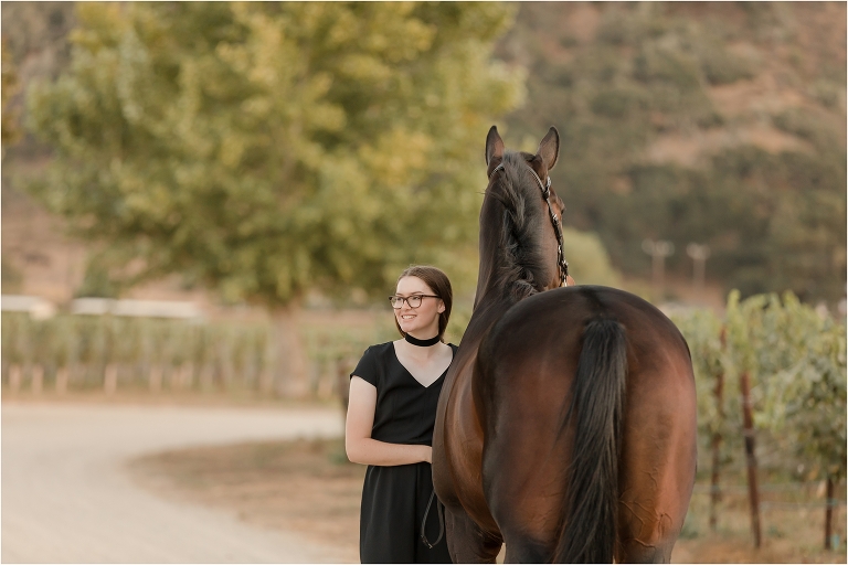 senior graduation photos with a girl and her horse by California Horse Photographer Elizabeth Hay Photography