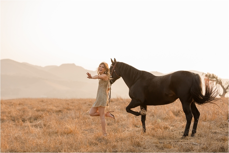 Equine Graduation Photo Session with Mikayla and her black mare Cookie by California Equine Photographer Elizabeth Hay Photography.