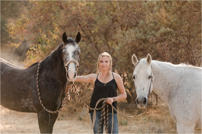 Central Coast Equine Photo session with Shayna and her two grey horses by California Equine Photographer Elizabeth Hay Photography.